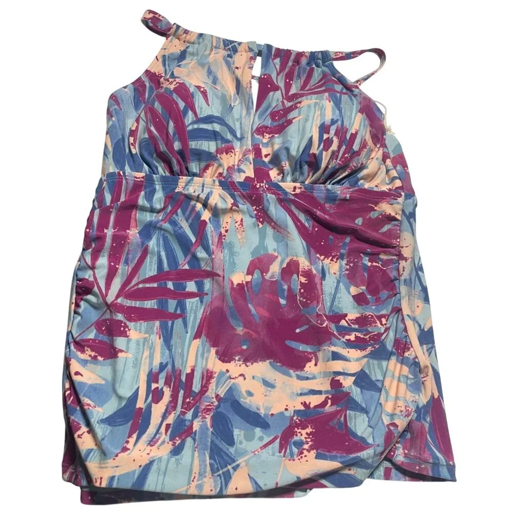 Freely High-Neck Printed Swim Dress Size 8 Multicolor Stylish Swimwear‎